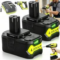 Baterija 18V 6000mAh skirta Ryobi P108 RB18L50 RB18L40 RB18L25, 2 vnt.