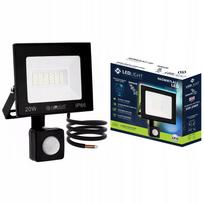 LED halogeninis prožektorius 20W su PIR judesio jutikliu, IP66, šaltai baltas