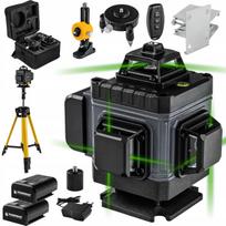 Kryžminis lazerinis nivelyras 4D 360° 16 linijų žalias su trikoju