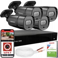 Stebėjimo kamerų rinkinys 4 vnt. juodos 8MP 4K su 1TB HDD, IR aptikimas