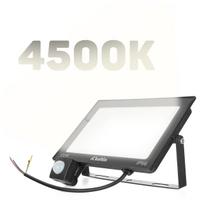 LED prožektorius 100W su judesio jutikliu 4500K IP66 lauko naudojimui