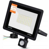 LED halogeninis lauko prožektorius su judesio ir sutemų jutikliu, 50W, IP65