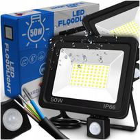 LED halogeninis prožektorius su judesio jutikliu 50W, lauko ir vidaus