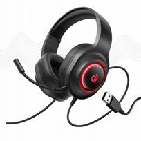 Laidinės žaidimų ausinės QCY V200 Pro 7.1 RGB USB-A juodos