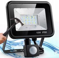 Lauko LED halogeninis prožektorius 10W su judesio ir sutemų jutikliu IP66