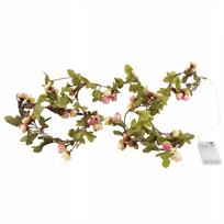 Dirbtinių gėlių girlianda su LED, 250 cm
