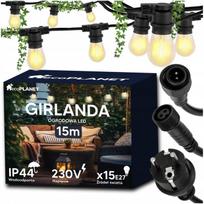 Sodo girlianda 230V 15m su 16x E27 LED lemputėmis