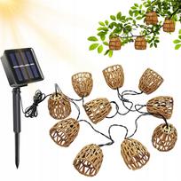 Saulės LED sodo girlianda 10 žibintų 3,6 m IP65 balkonui ir terasai
