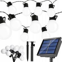 Lauko girlianda su saulės baterija, 10 LED, 3,4 m, dideli burbulai