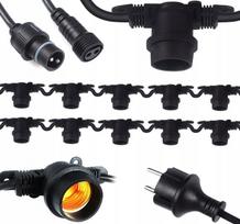 Lauko girlianda terasai su LED lemputėmis, 10 x E27, 10 m, IP44
