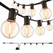 Sodo LED girlianda, atspari vandeniui, 10 m, 12+1x G40 lemputės