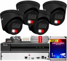 Stebėjimo kamerų rinkinys Hikvision IP 6MP POE su 4 išorinėmis kameromis, juodas