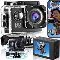 Povandeninė sporto kamera 30M 1080P su stabilizatoriumi, skirta šalmui, Micro SD