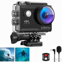 Veiksmo kamera 4K 60FPS 20MP, atspari vandeniui 40m, su nuotolinio valdymo pultu ir 2 baterijomis