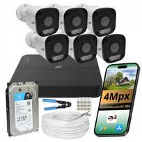Vaizdo stebėjimo sistema 6x lauko POE kamera 4Mpx su 1TB DVS