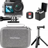 Veiksmo kamera AKASO Brave 4 Pro 4K EIS su 60 cm trikojų ir vandeniui atspariu dėklu