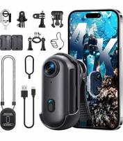 Mini sportinė kamera WiFi 4K, atspari vandeniui, magnetinė, 140°, juoda