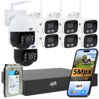 Belaidė stebėjimo sistema, 6x Tube, 2x Rotating lauko kameros, diskas 1TB, 5Mpx