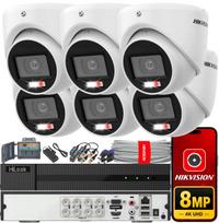 Lauko vaizdo stebėjimo kamera 8MP 6 vnt. Hikvision TurboHD LED+IR komplektas