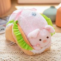 Animacinis pyragas Triušis Burgeris Kiaulė Pliušinis žaislas Lėlė Mažas mielas minkštas mergaitiškas širdies dovanėlė 20cm0.13kg