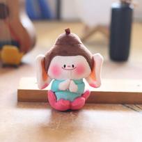 Cute Lotus Buddha Pendant Plush Toy Doll Buddha Companion Bag Hanging Keychain Doll Doll 13 cm. gray
