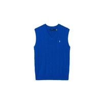 Polo Ralph Lauren Solid Color Logo Embroidered V-Neck Sleeveless Vest Men vests Blue 710860352-002 M blue