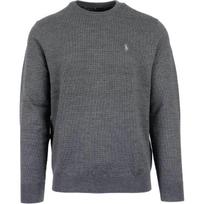 Polo Ralph Lauren FW23 Pony Logo Embroidered Crew Neck Long Sleeve Knit Sweater Men sweater Gray MNPOSWE16820518-020 XL gray