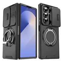 Tinka Samsung Galaxy Z Fold 7 6 Flip 7 6 360 laipsnių besisukantis magnetinis laikiklis su kameros apsauga Telefono dėklas Galaxy Z Fold6 juoda