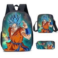 New Anime Cartoon Dragon Ball Backpack Primary and Secondary School School Bag Shoulder Bag Pencil Bag Three-piece Set  61-NMAOV