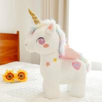 Cute Angel Unicorn Plush Toy Rainbow Pony Doll Kids Ragdoll Throw Pillow Girls Holiday Gifts 25cm【0.26kg】 rožinė