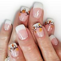 24pieces/Box Press On Glitters Nail With French Maple Design Durability Plastic Fake Nail For Special Occasions 1