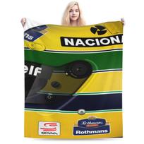 Ayrton Senna 1991 m. šalmas Personalizuotas Patogus Šventinis Itin minkštas mikropluošto pledas 75x100cm yellow