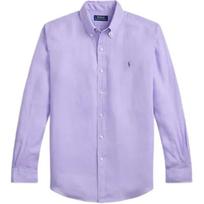 Polo Ralph Lauren Vienspalvis lininis ilgomis rankovėmis marškinys Klasikinio kirpimo Vyriški marškiniai MNPOWOV16824767500 S gray