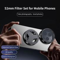 52mm CPL poliarizacinis filtras Magnetinis laikiklis Išmaniajam telefonui Vloggingo filtro stovas Laikiklis 52mm juoda