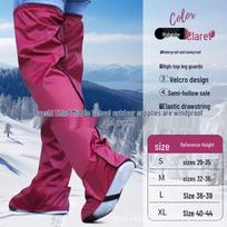 Unisex neperšlampamos aukštos kelnės nuo lietaus ir batų apdangalai dviračių sportui ir jojimui - Patvarūs ir sutvirtinti. XL (Size 40-44) raudona