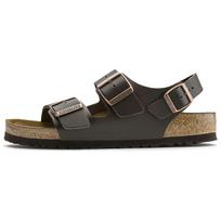 Birkenstock Milano Leather Soft Comfortable Durable Thick Sole Metal Buckle Beach Sandals Unisex Sandals Dark-Brown 0034101 41