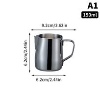 150/250/350/600 ml pieno ąsotėliai su lazeriniu masteliu Madingas nerūdijančio plieno Retro Pieno Amatas Pieno putojimo ąsotėlis Kavos puodelis A1