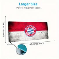 Bayern Munich Mouse Pad, Large Gaming Desk Mat, Non-slip XXL Mousepad for Laptop & Tablet, Mini PC Playmat with Stitched Edges 30cmx60cm(11.8x23.6inch) red