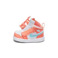 Air Jordan 1 Mid ALT TD Crimson Pulse Baby Sneakers Orange Light-Aqua-White AT4613-814 US 7C white