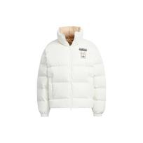 Adidas Originals dvipusė užtraukiama nailoninė striukė su antkakliu ir ančių pūkais moterims Baltos spalvos HS9500 M-L white