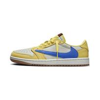 Travis Scott x Air Jordan 1 Retro Low OG SP PS Canary Vaikams Sportbačiai Geltoni Racer-Blue Šviesiai Sidabriniai DZ5909-700 28
