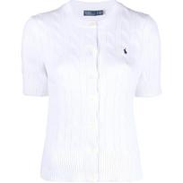 Polo Ralph Lauren Ss23 Logo Embroidered Cable Knit Long Sleeve Sweater Women sweater White 211906814-001 L