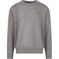 Polo Ralph Lauren FW22 Solid Logo Embroidered Crew Neck Pullover Knit Sweater Men sweater Gray 710876714-007 XL