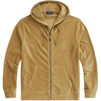 Polo Ralph Lauren FW22 Solid Color Logo Embroidered Hooded Drawstring Zip-Up Sweatshirt Men sweatshirt Brown 710877154-002 XS