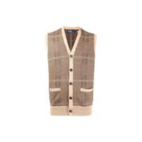 Polo Ralph Lauren SS22 Dryžuota V formos iškirptė Mygtukais Megzta Liemenė Vyriška liemenė Ruda 710864098-001 S