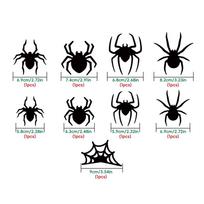 Halloween 3D LED Bat Spider Decor Wall Window Atmosphere Scene Setter Bat Spider LED Scary Halloween Party Wall Decoration Spider 9pcs black