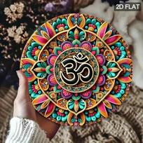 Vibrant Om Mandala Metal Wall Art Colorful Hindu Sign Home Decor įvairiaspalvis