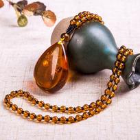 Amber Floation Brine Beeswax Beads Necklace Honey Wax Brazilian Amber Necklace Endant Handicraft National Style Pendant Ornaments black