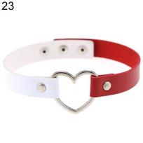Women's Punk Faux Leather Love Heart Collar Choker Necklace Jewelry Charm Gift