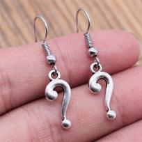 Korean-Style Hot Seller Om Peace Tag Chinese Letter Earrings Fashionable Casual Gift for Mom A11-1pair-18x8mm gray